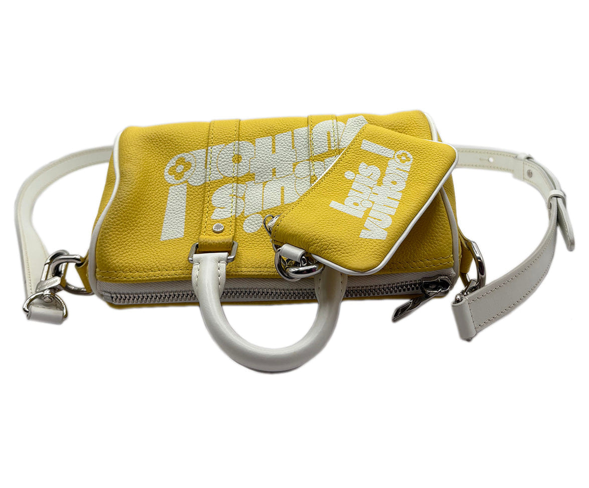 Louis Vuitton Yellow & White Leather Handbag