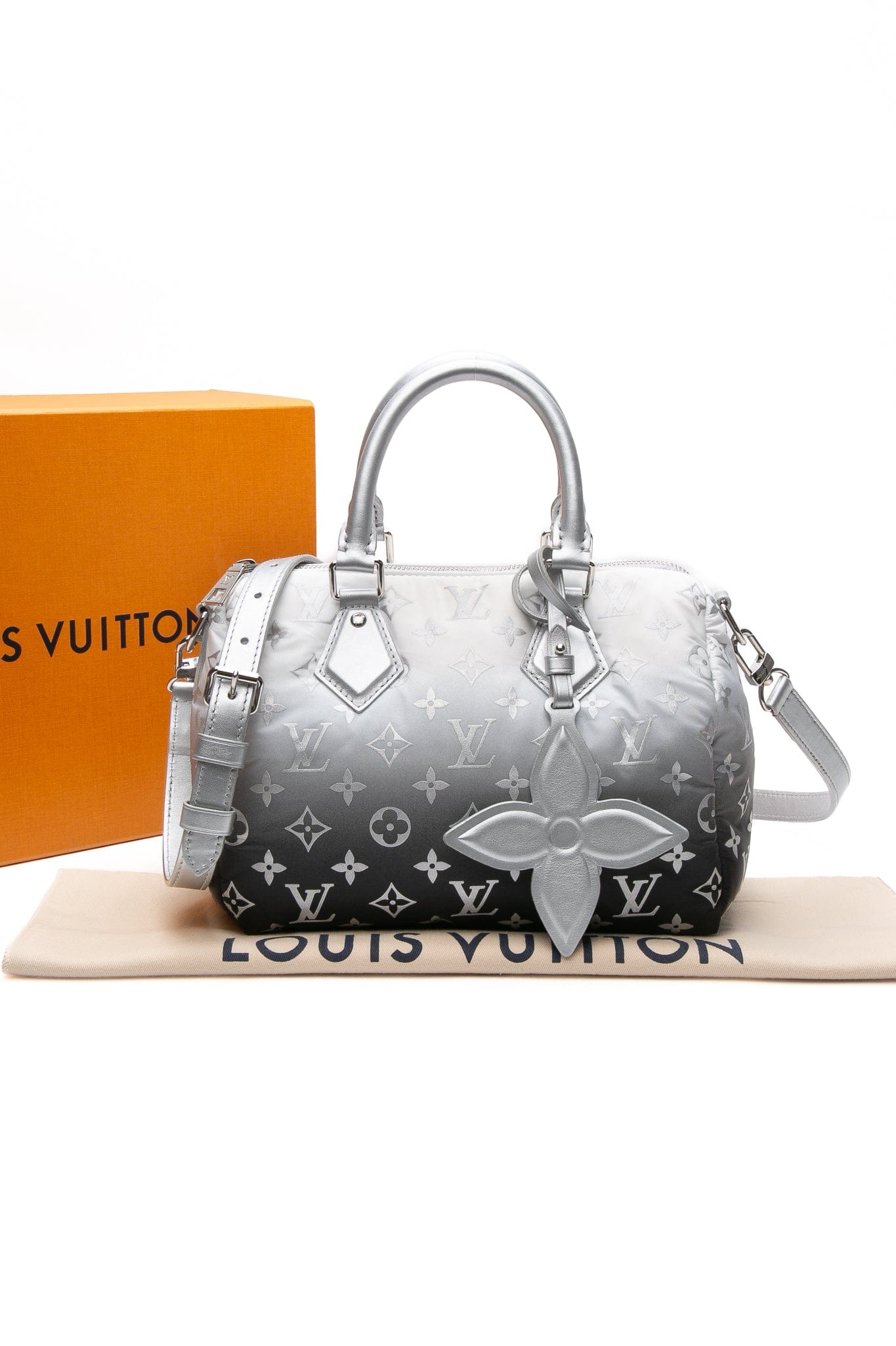 LOUIS VUITTON Snow Collection Frost Gradient Monogram Nylon Speedy Bandouliere 25