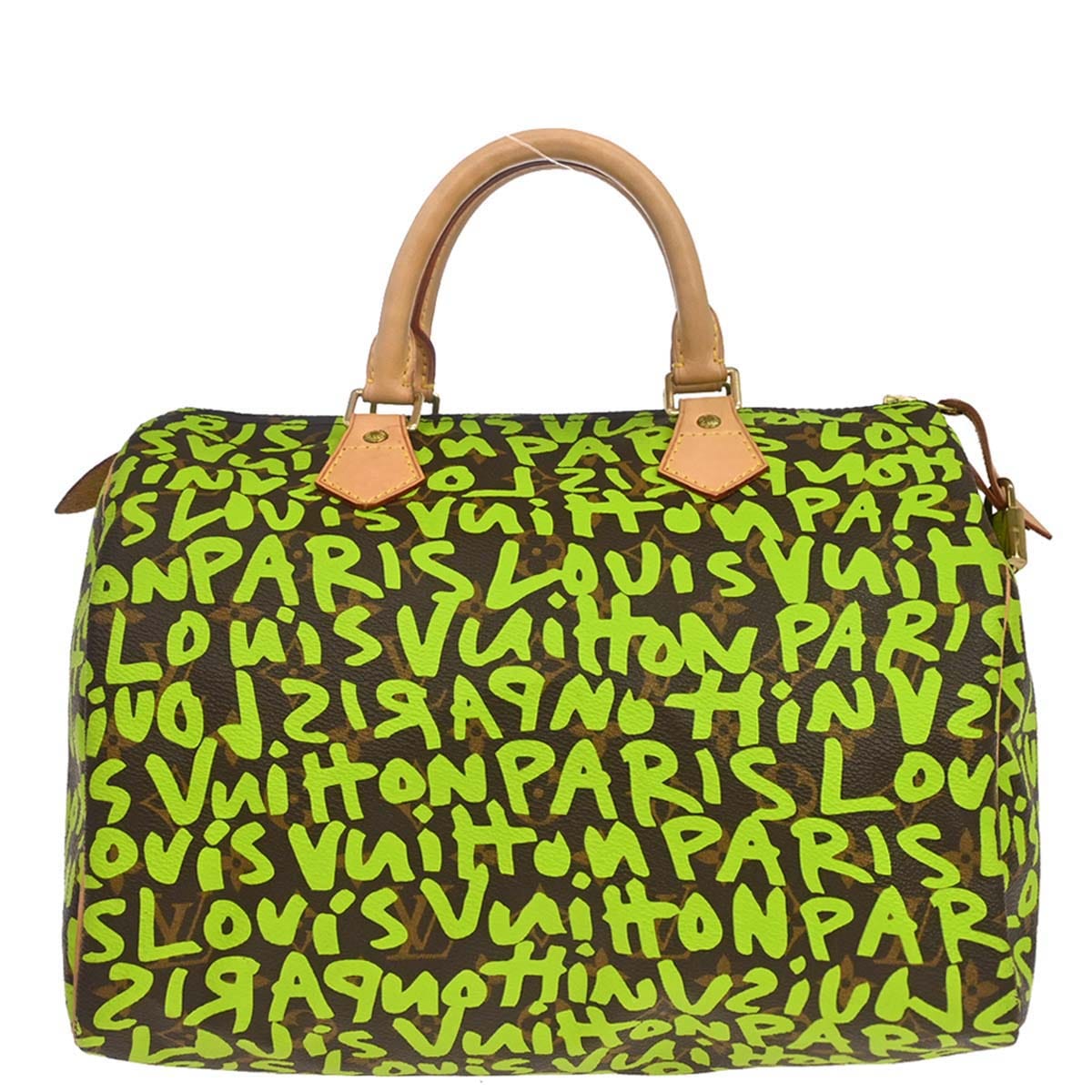 Louis Vuitton 2008 Green Monogram Graffiti Speedy 30 Handbag M93706