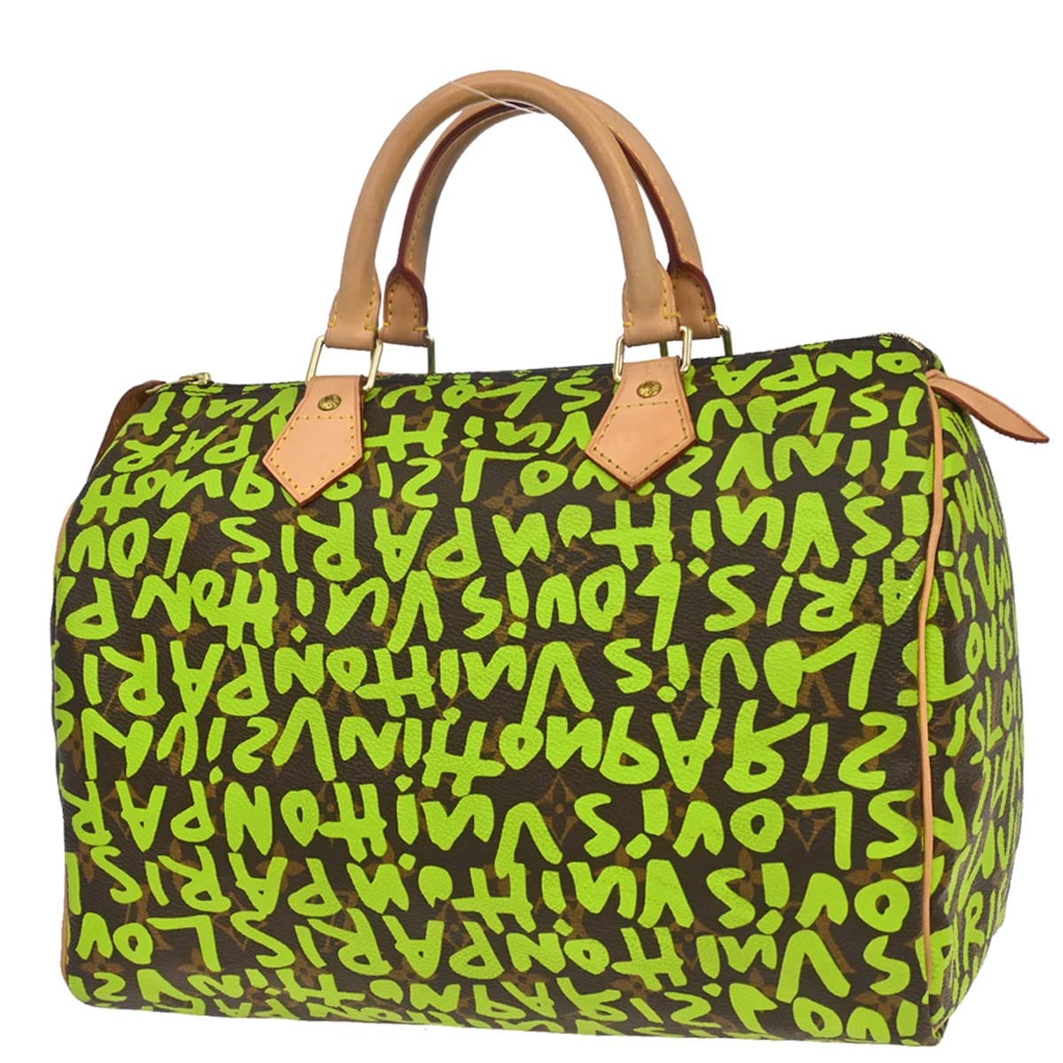 Louis Vuitton 2008 Green Monogram Graffiti Speedy 30 Handbag M93706