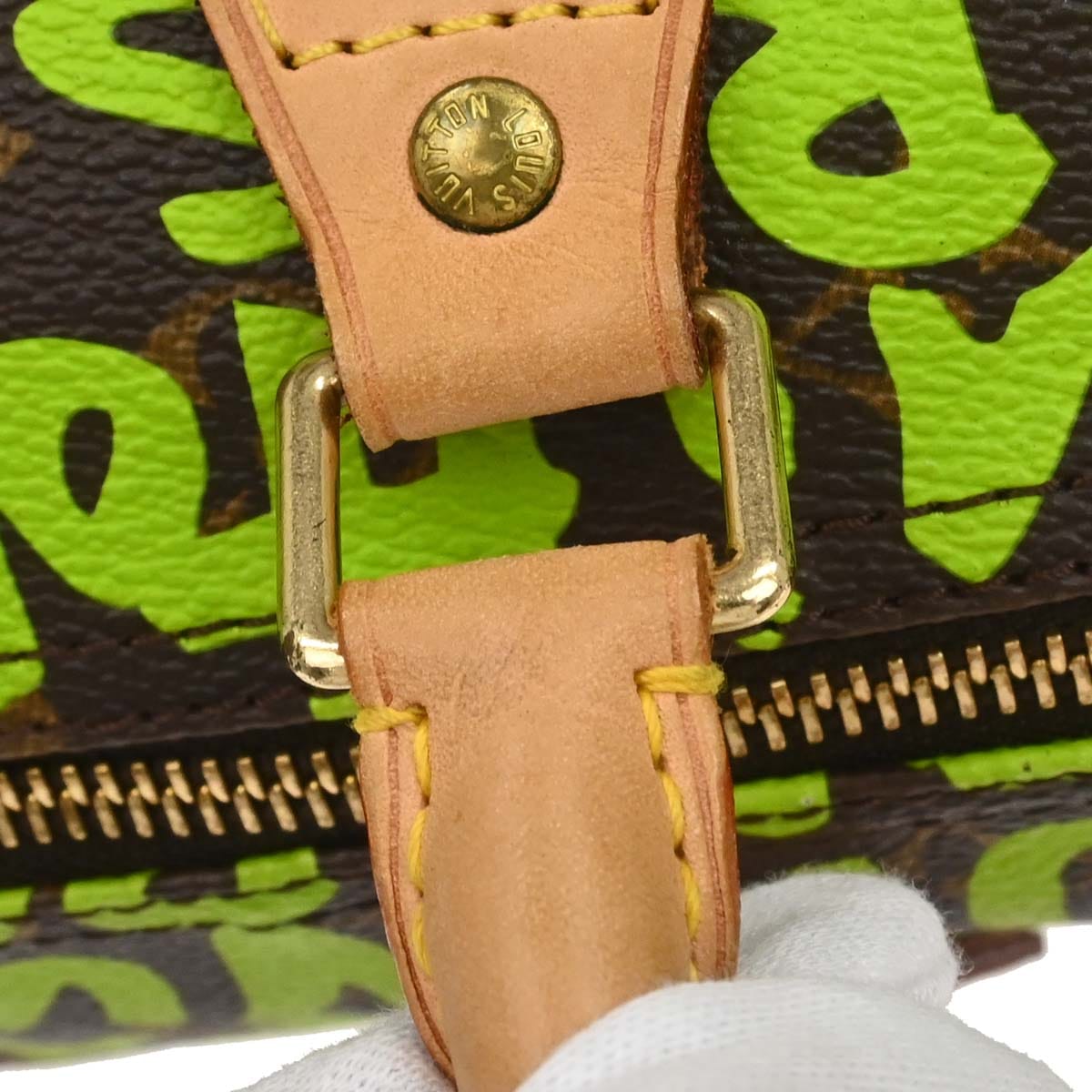 Louis Vuitton 2008 Green Monogram Graffiti Speedy 30 Handbag M93706