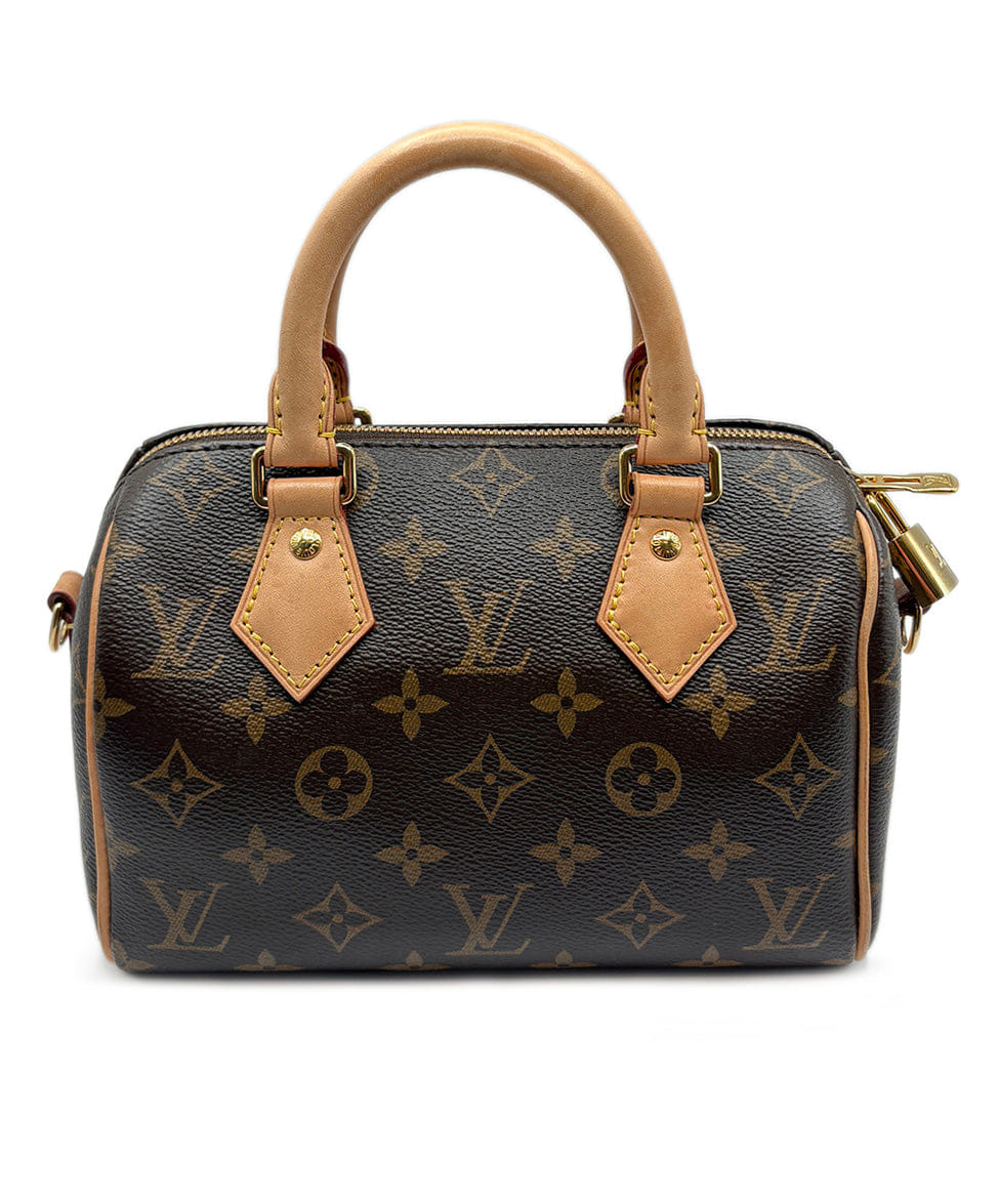 Louis Vuitton Brown Leather Monogram Handbag