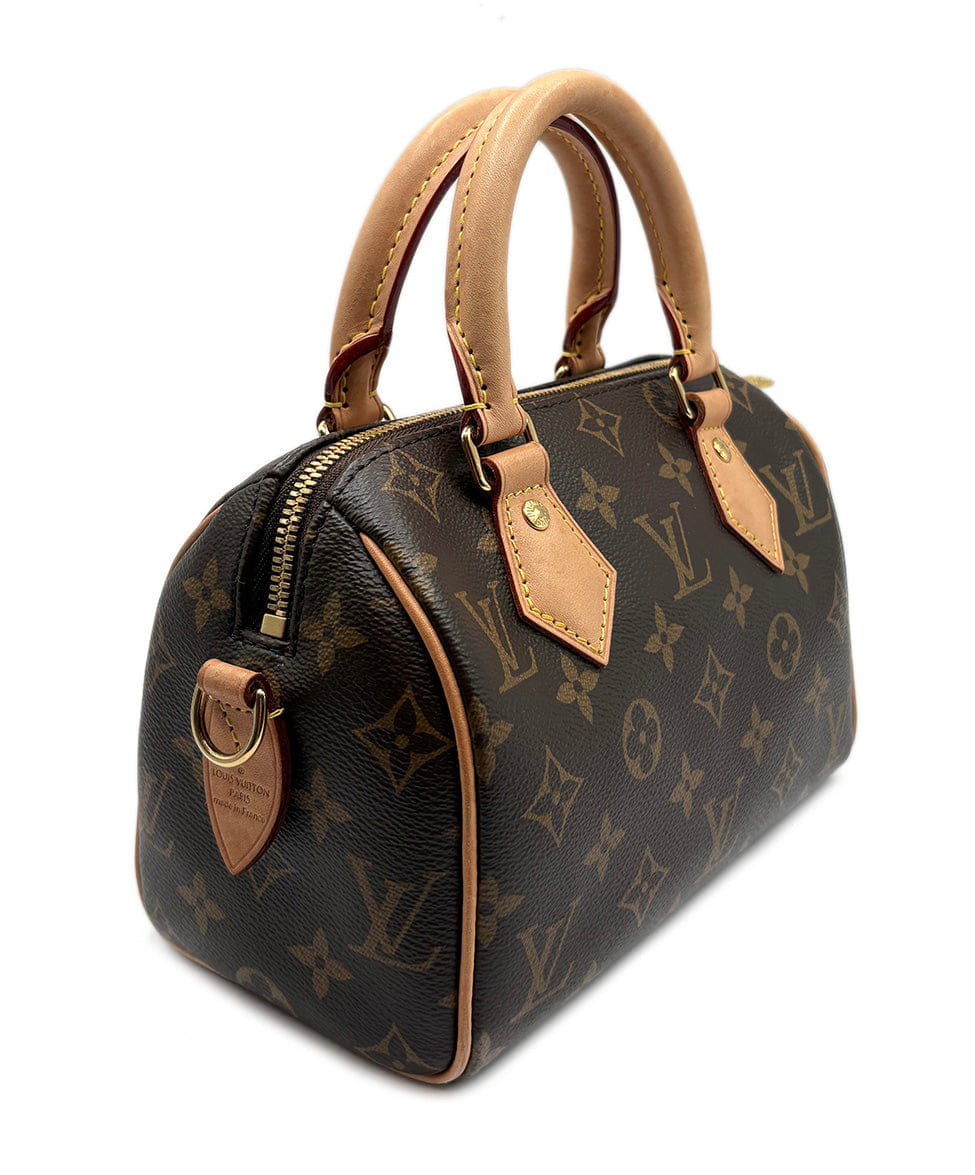Louis Vuitton Brown Leather Monogram Handbag
