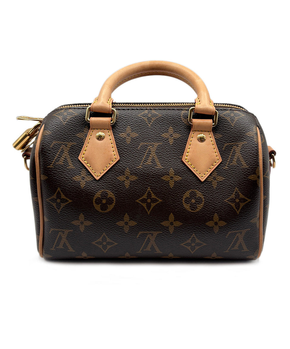 Louis Vuitton Brown Leather Monogram Handbag