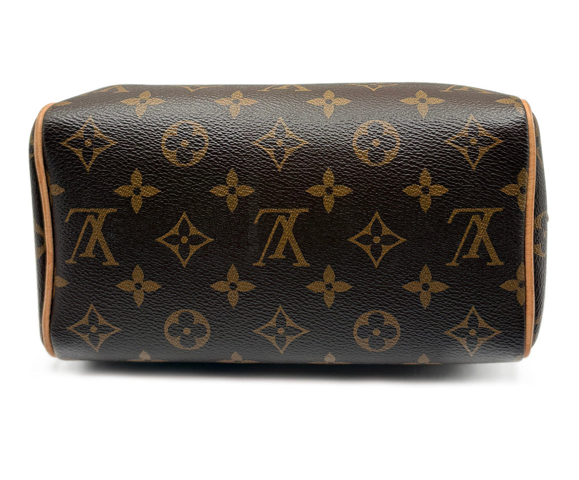 Louis Vuitton Brown Leather Monogram Handbag