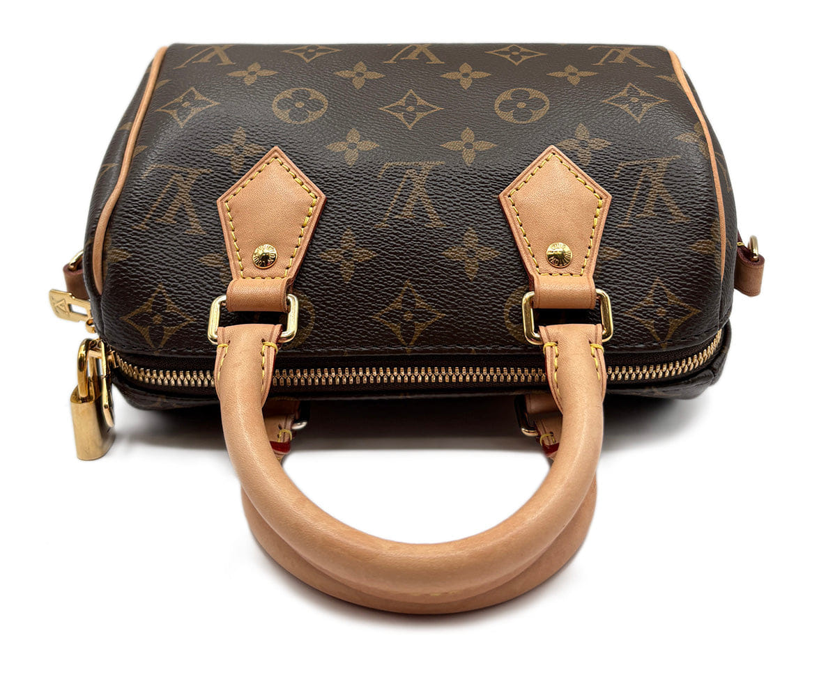 Louis Vuitton Brown Leather Monogram Handbag