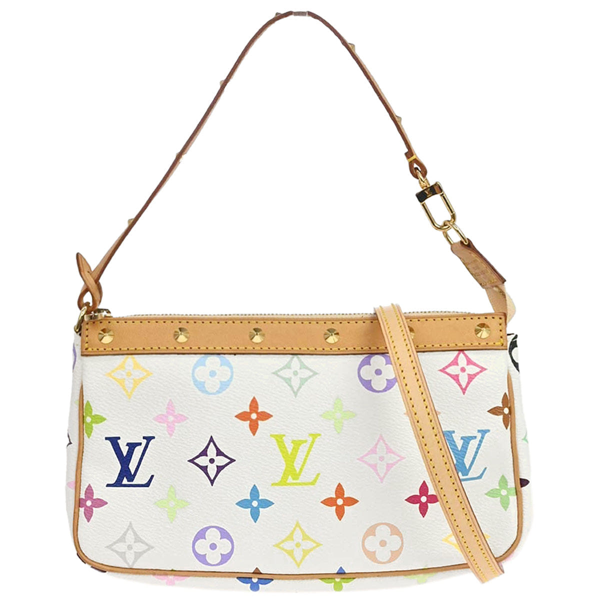 Louis Vuitton White Multicolor Pochette Accessoires 2way Shoulder Handbag M92649