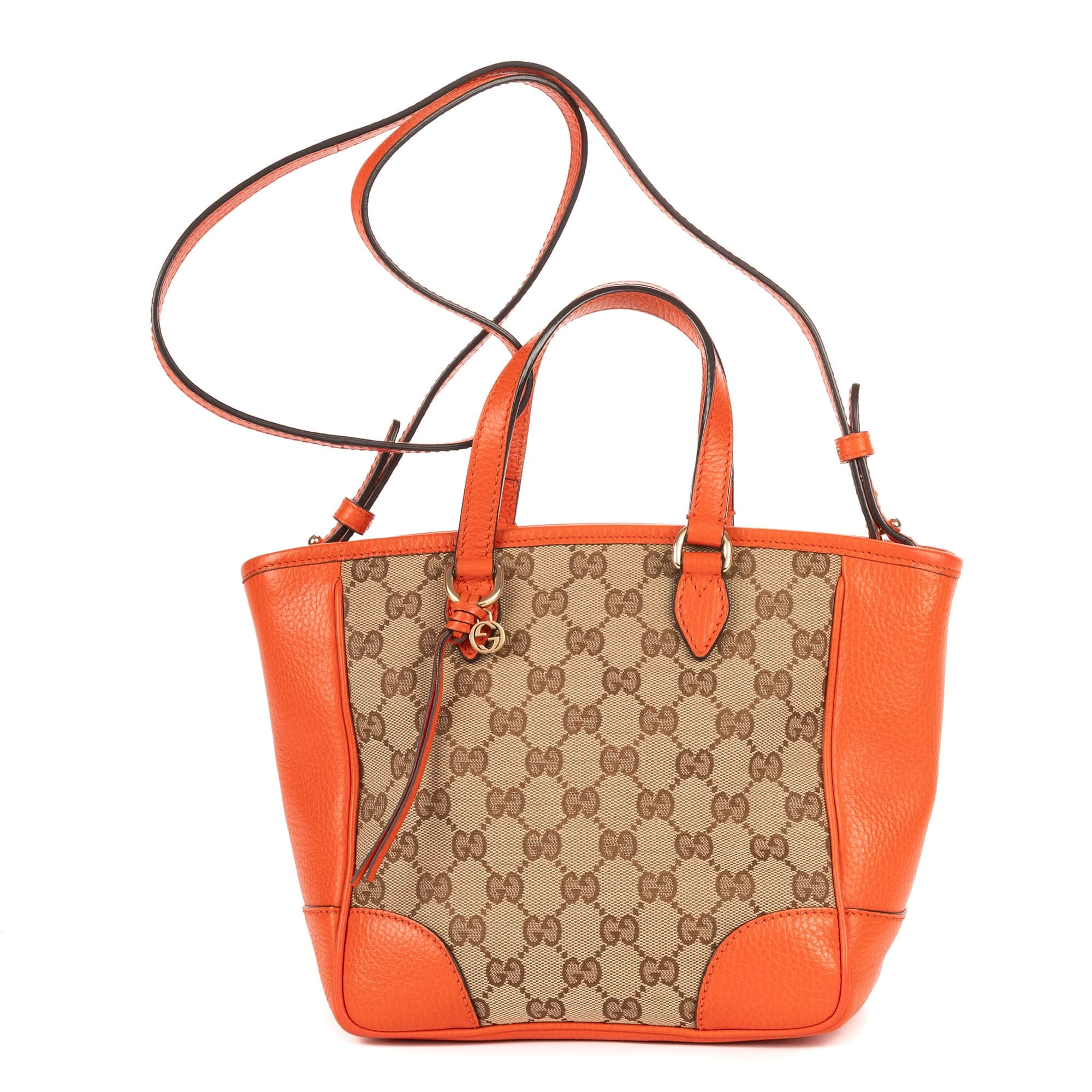 Gucci Beige/Orange Calf Leather Bree GG Tote OAG8521