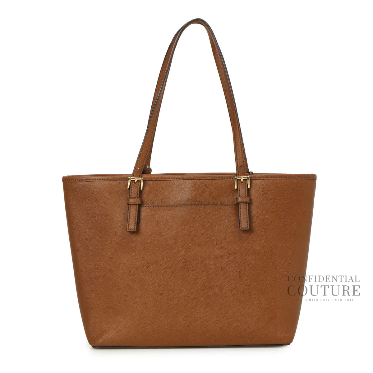 Michael Kors Quinn Large Top Zip Brown Tote Bag