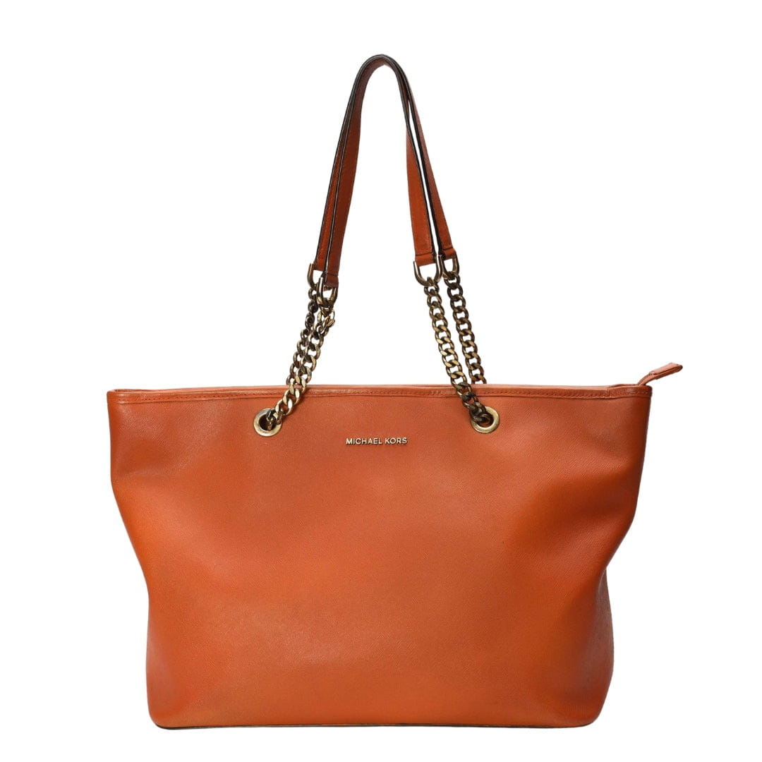 Michael Kors Orange Jet Set Chain Tote Bag