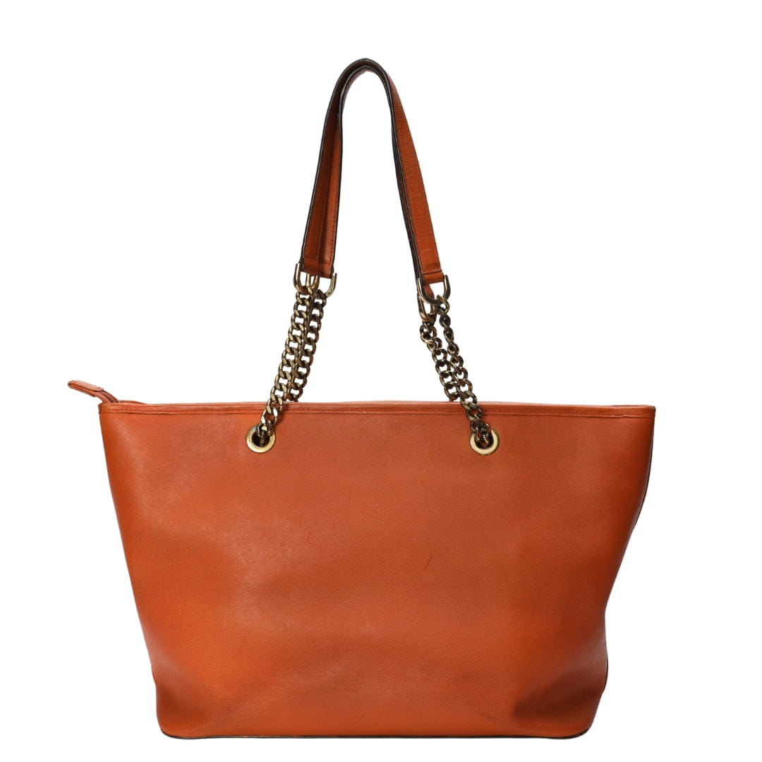 Michael Kors Orange Jet Set Chain Tote Bag