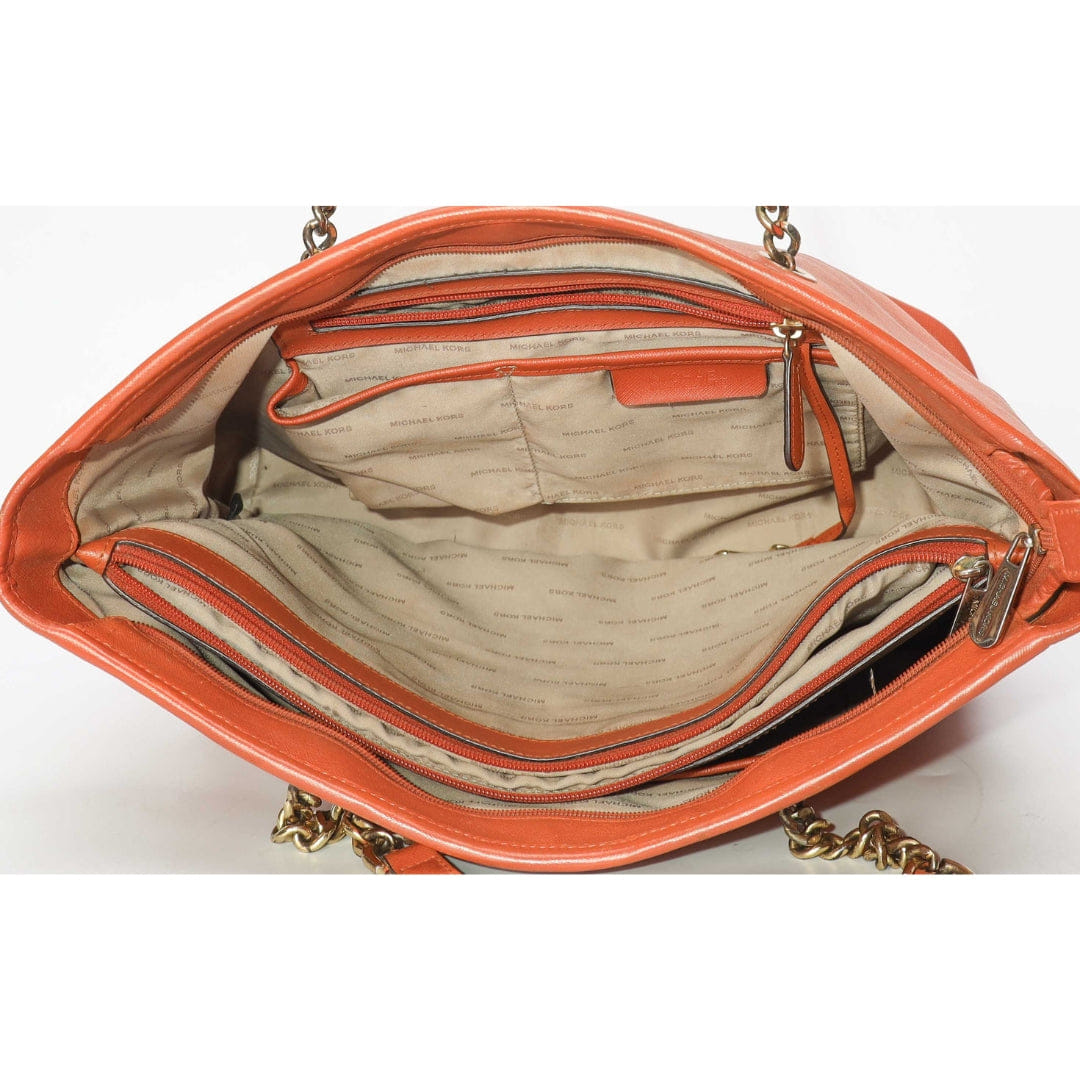 Michael Kors Orange Jet Set Chain Tote Bag