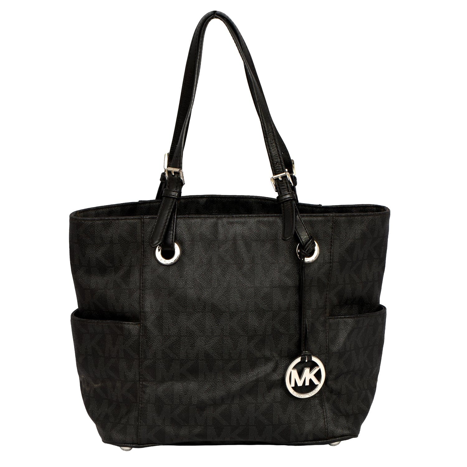 MICHAEL KORS JET SET CIRCULAR LOGO CHARM TOTE BAG