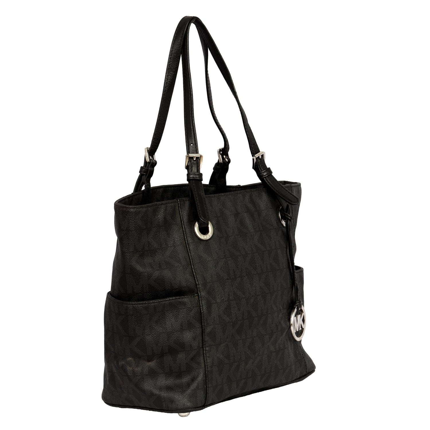 MICHAEL KORS JET SET CIRCULAR LOGO CHARM TOTE BAG