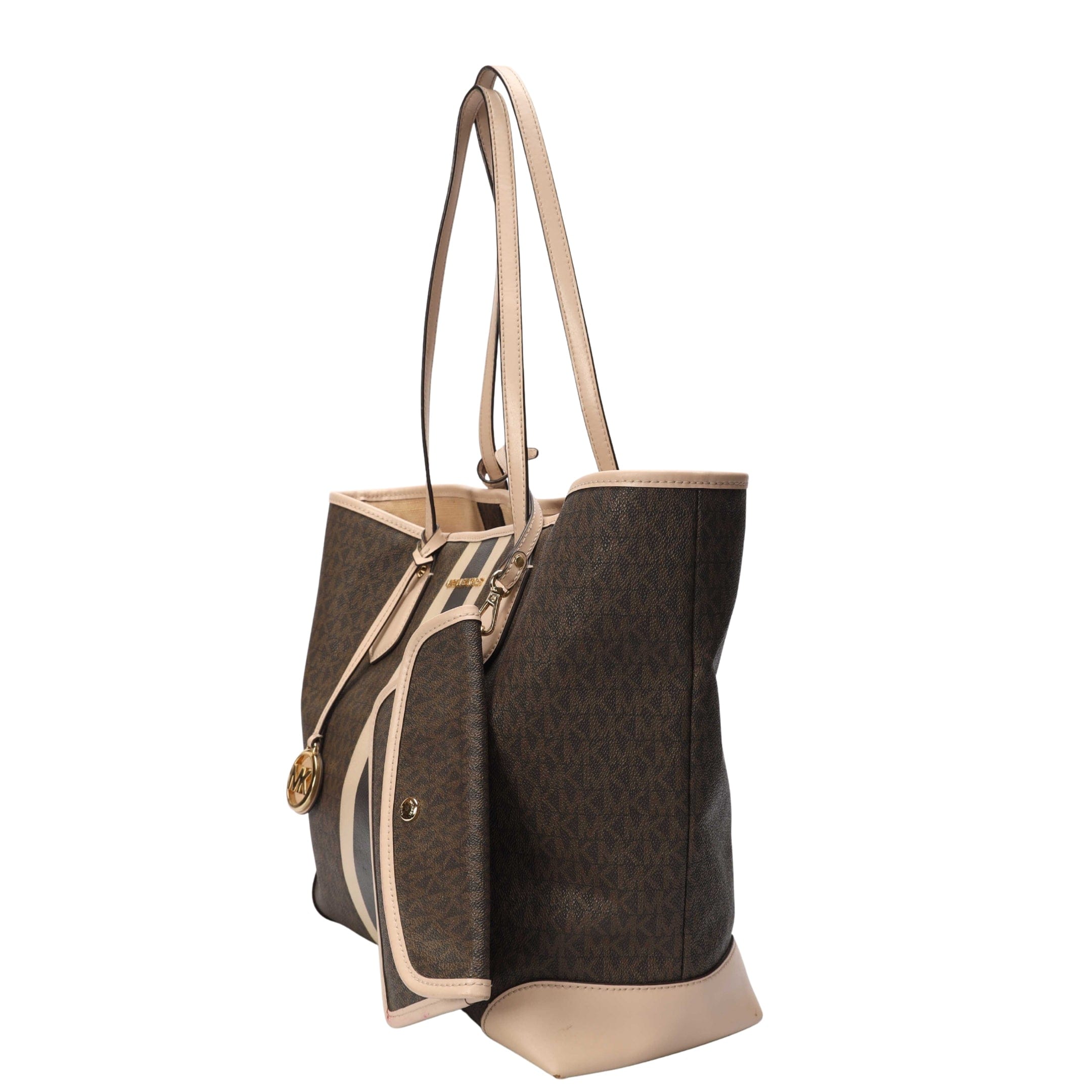 Michael Kors Eva Signature Logo Stripe Tote