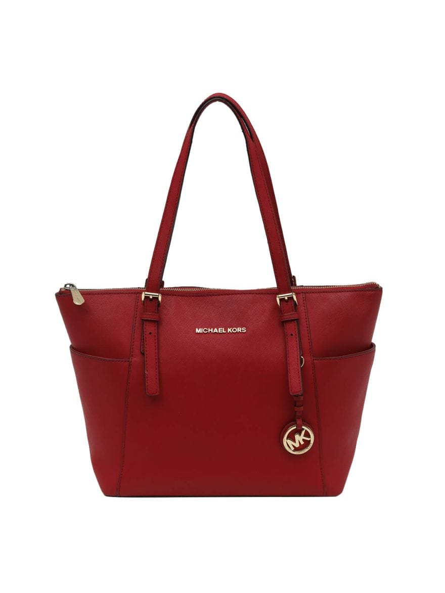 Michael Kors Maroon Leather Tote Bag