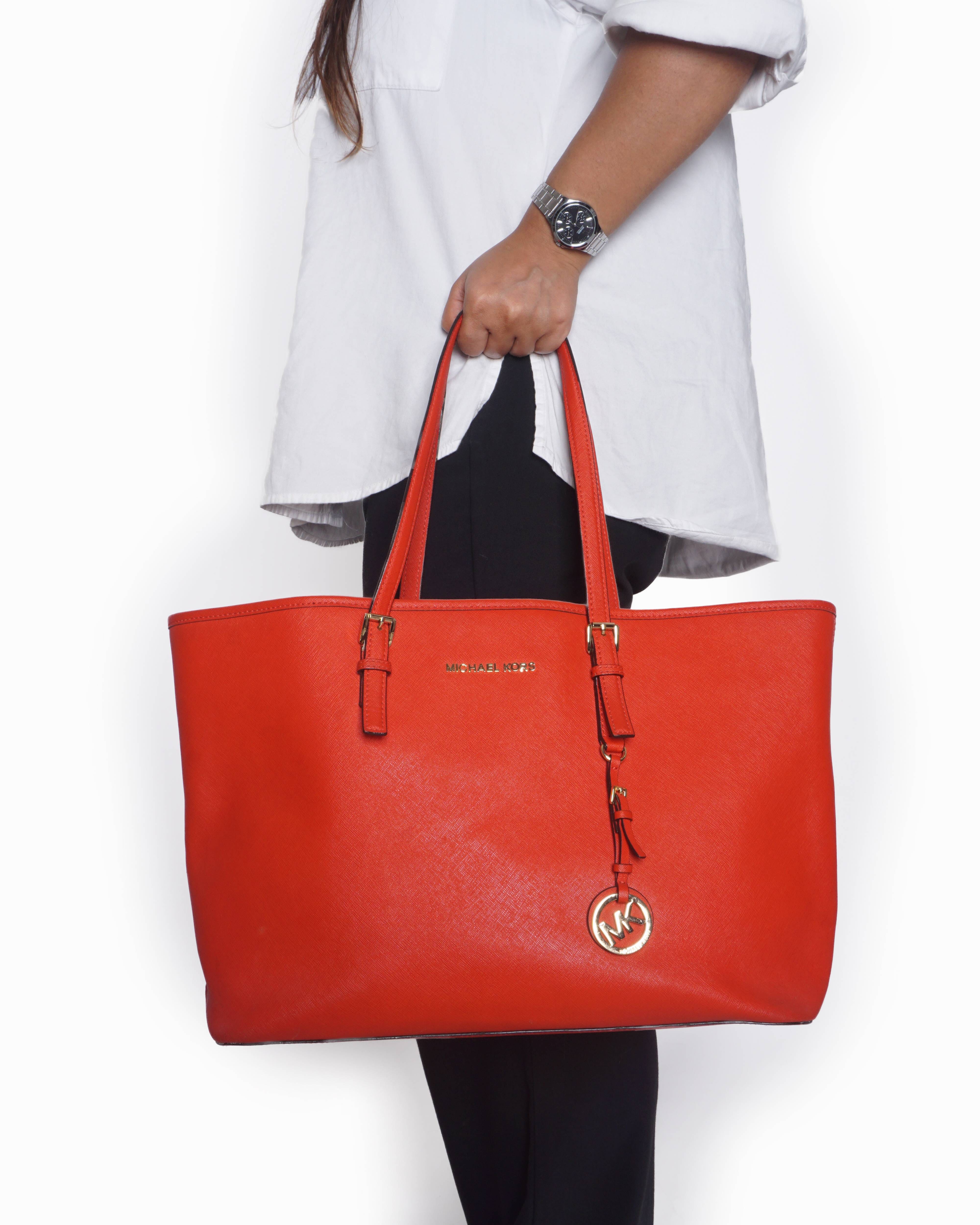 Michael Kors Jet Set Travel Saffiano Leather Tote Bag