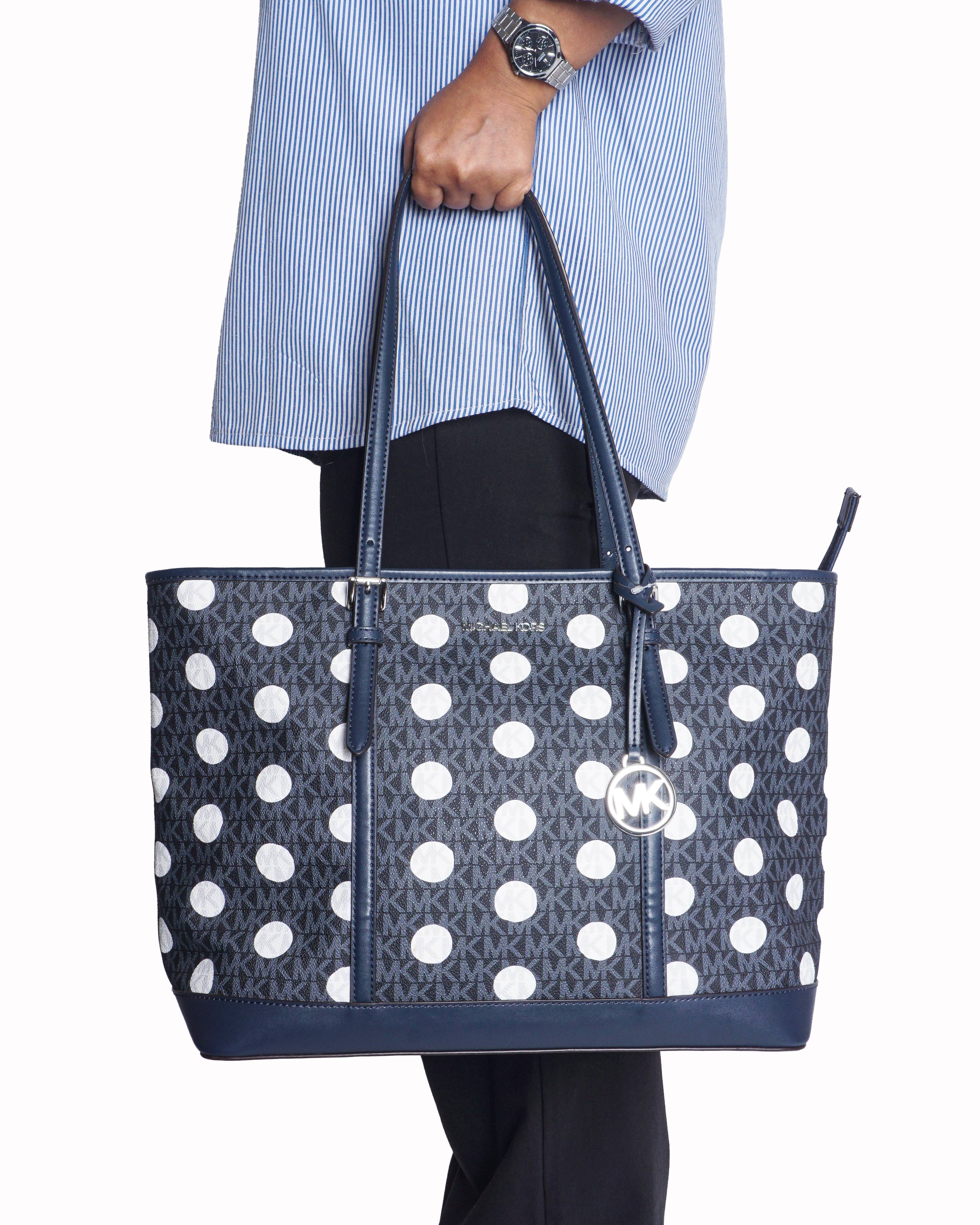 Michael Kors Jet Set Monogram Polka Dot Travel Tote