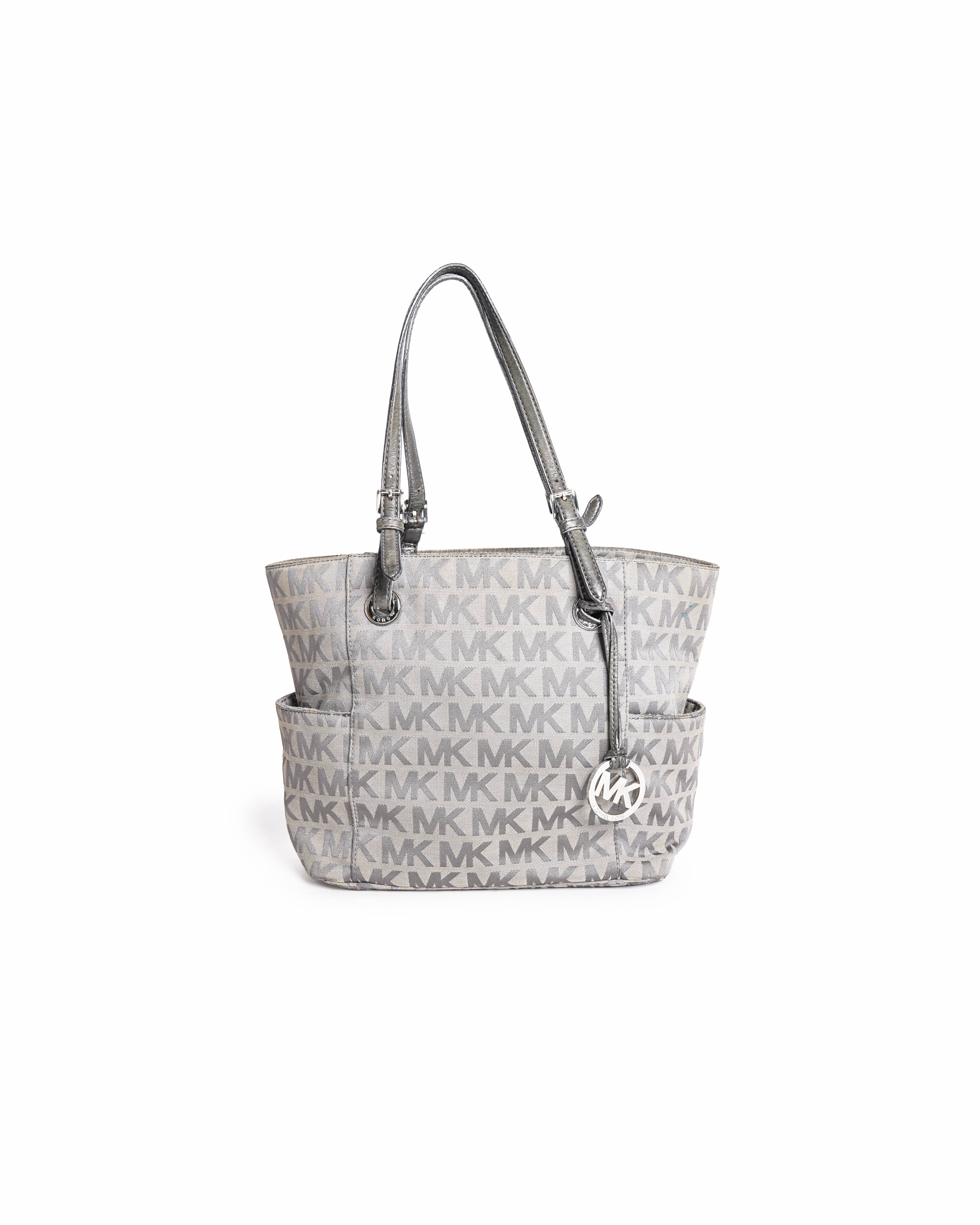 Michael Kors Grey Signature Jet Set Tote Bag