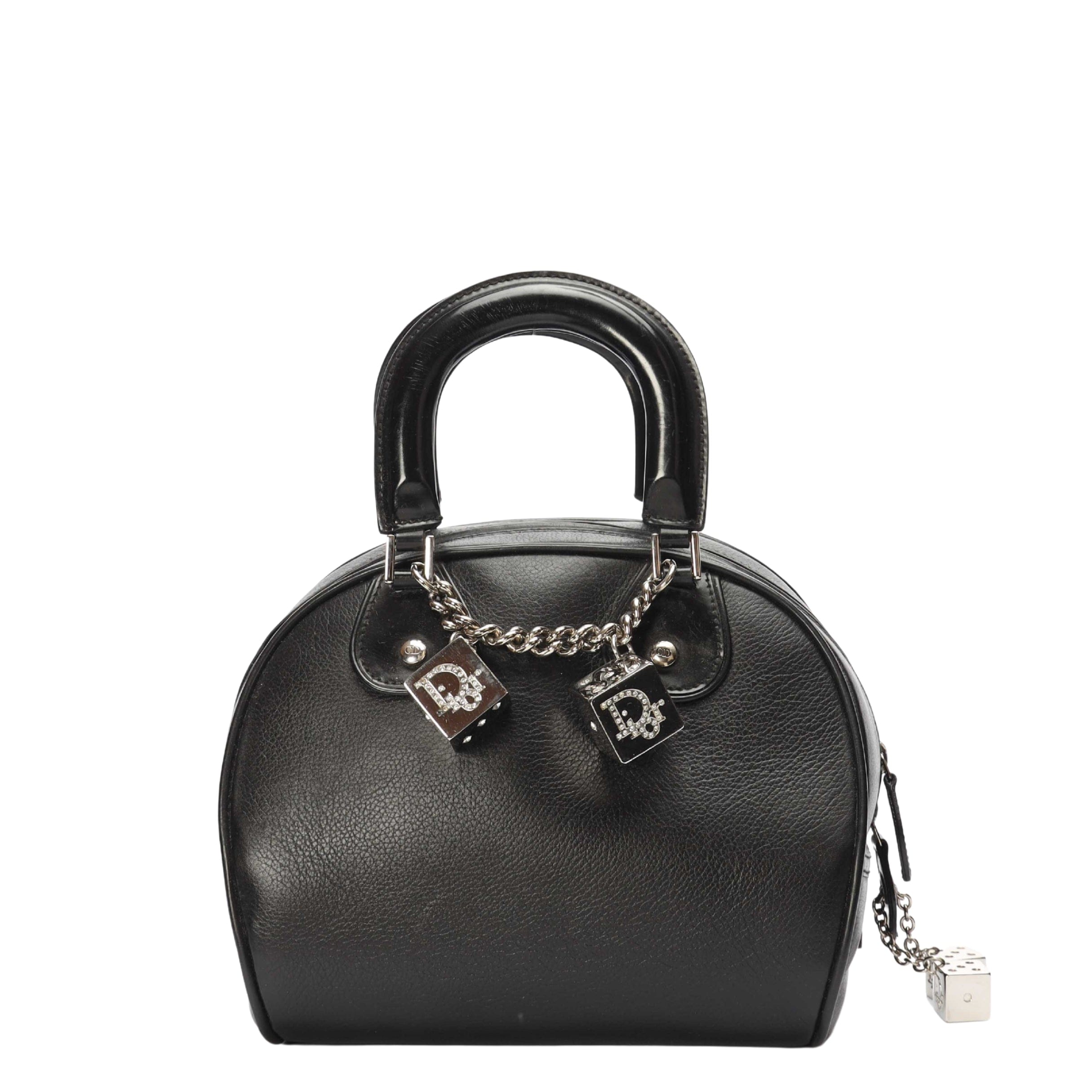 Dior Black Gambler Dice Bowling Satchel