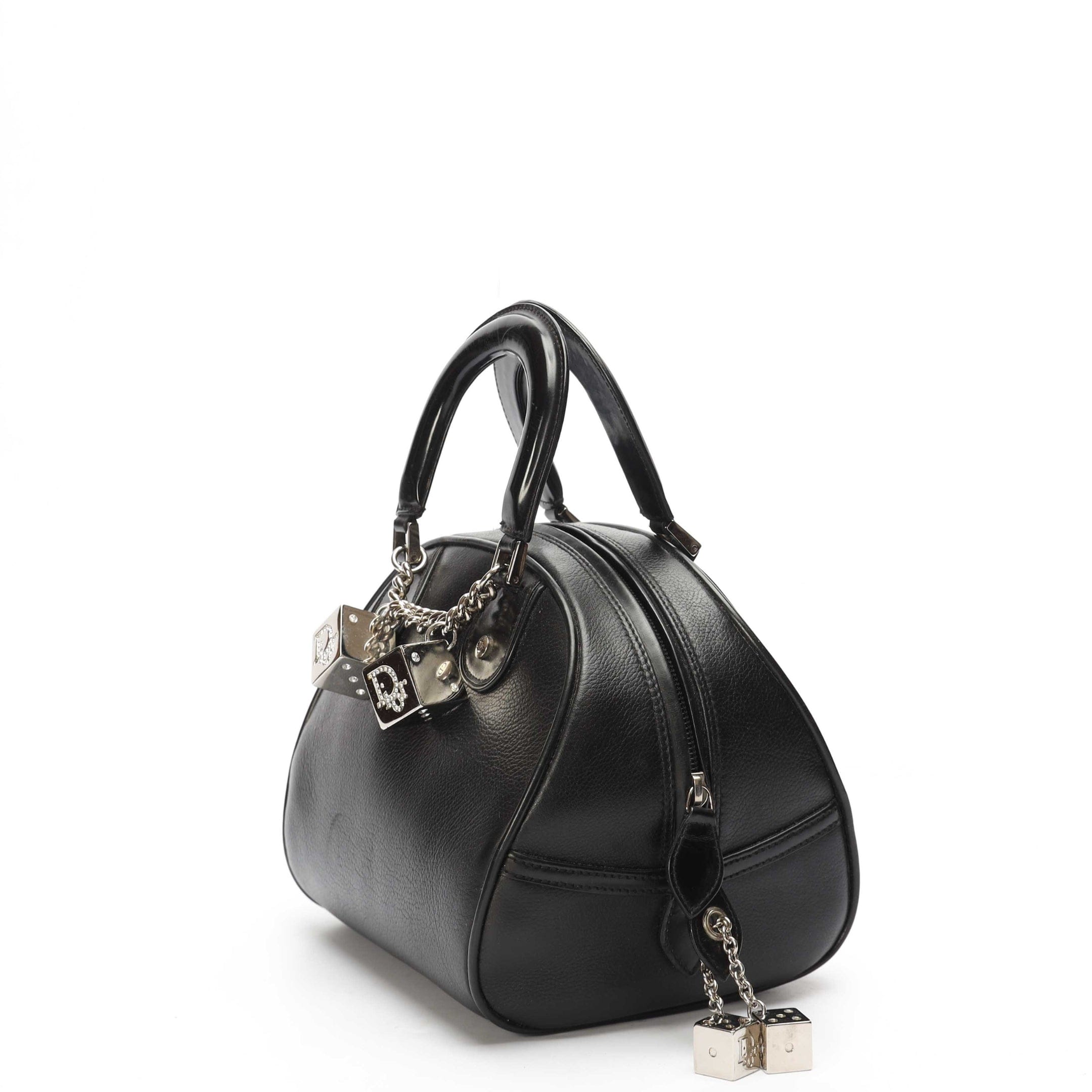 Dior Black Gambler Dice Bowling Satchel