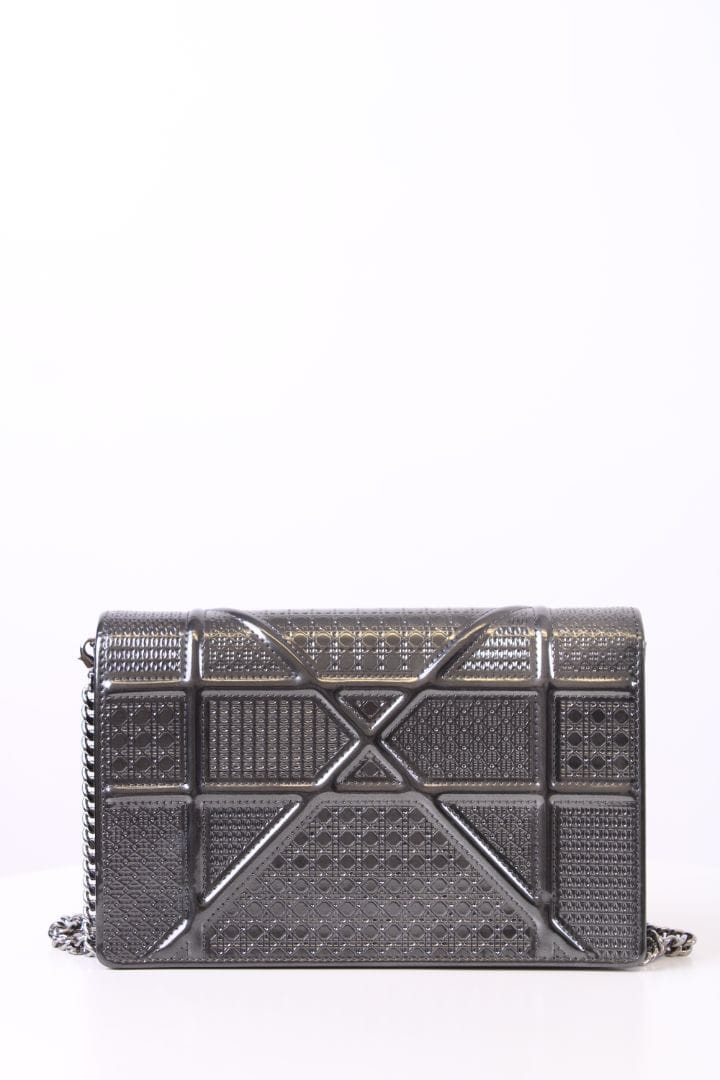 Dior Diorama Cannage Wallet On Chain Bag Gunmetal