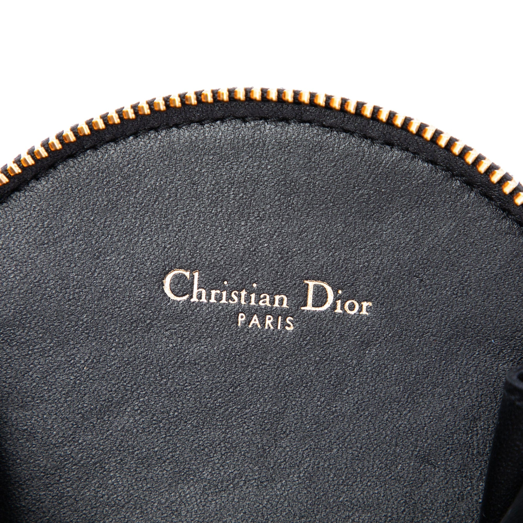 Dior Calfskin Cannage Round Caro Pouch with Chain