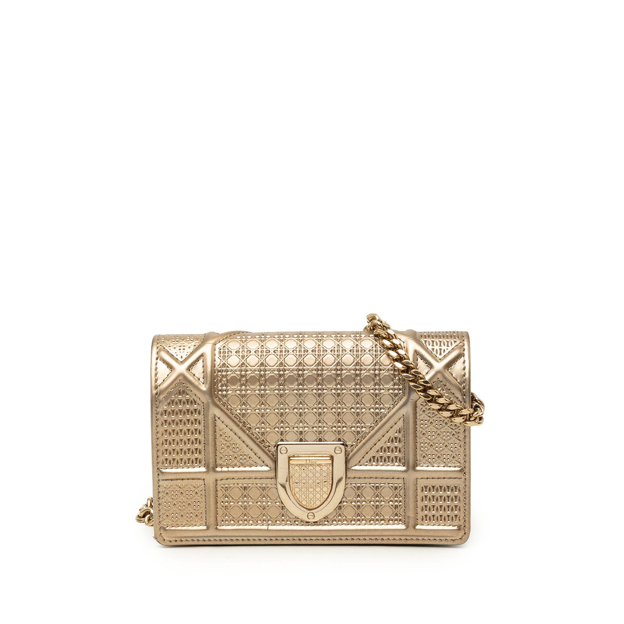 Dior Baby Metallic Patent Microcannage Diorama Flap
