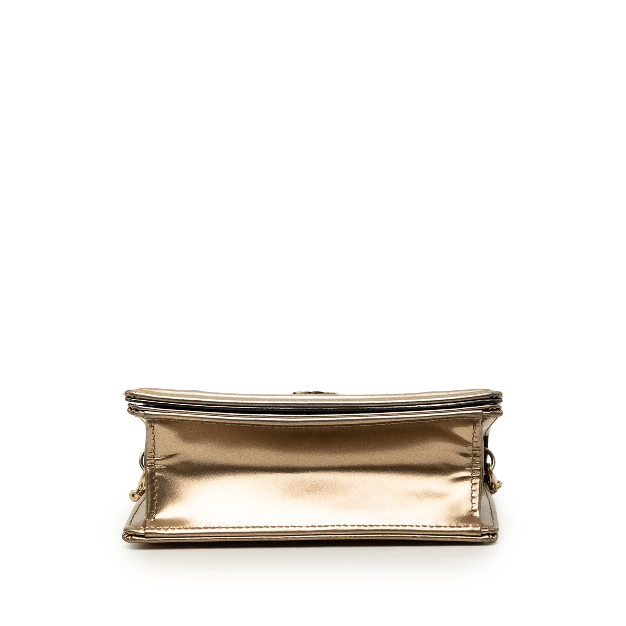 Dior Baby Metallic Patent Microcannage Diorama Flap