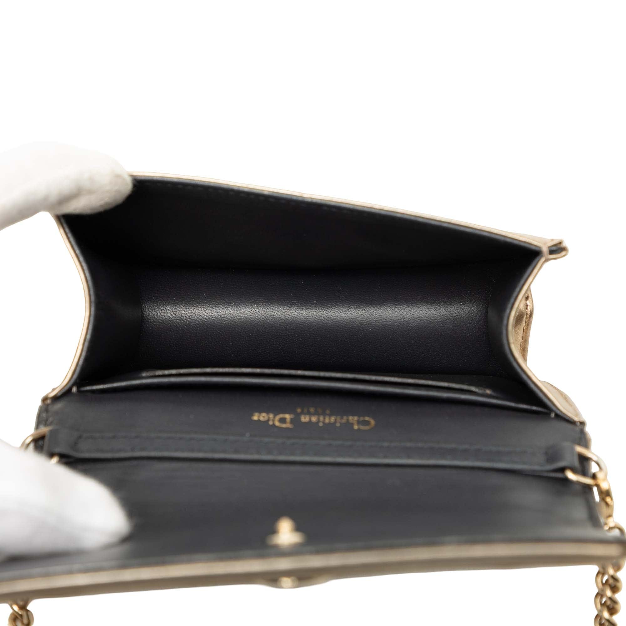 Dior Baby Metallic Patent Microcannage Diorama Flap