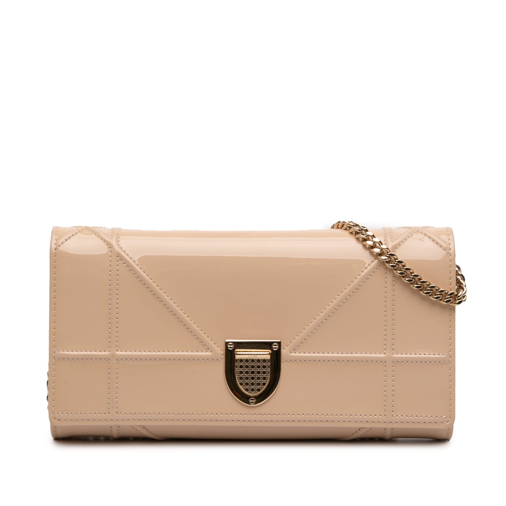 Dior Patent Diorama Wallet On Chain