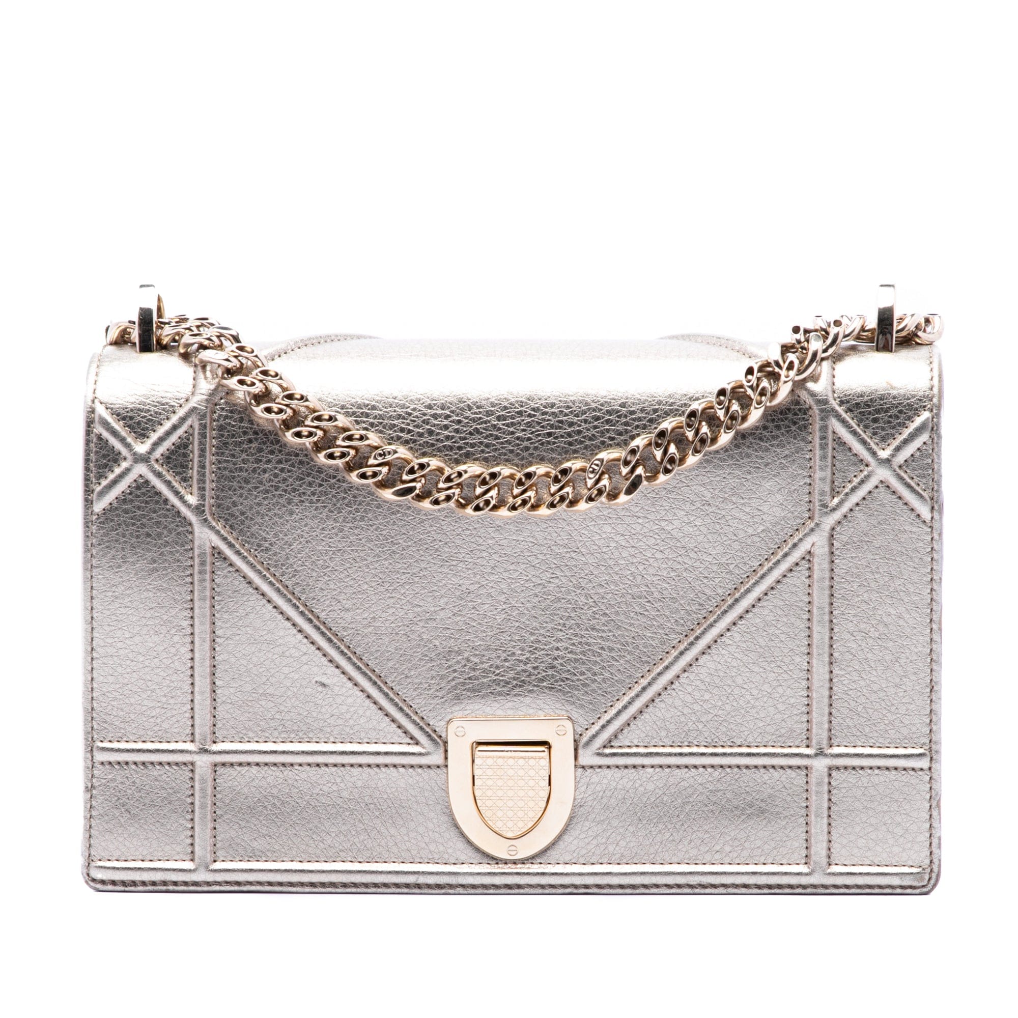 Dior Medium Metallic Calfskin Diorama Flap