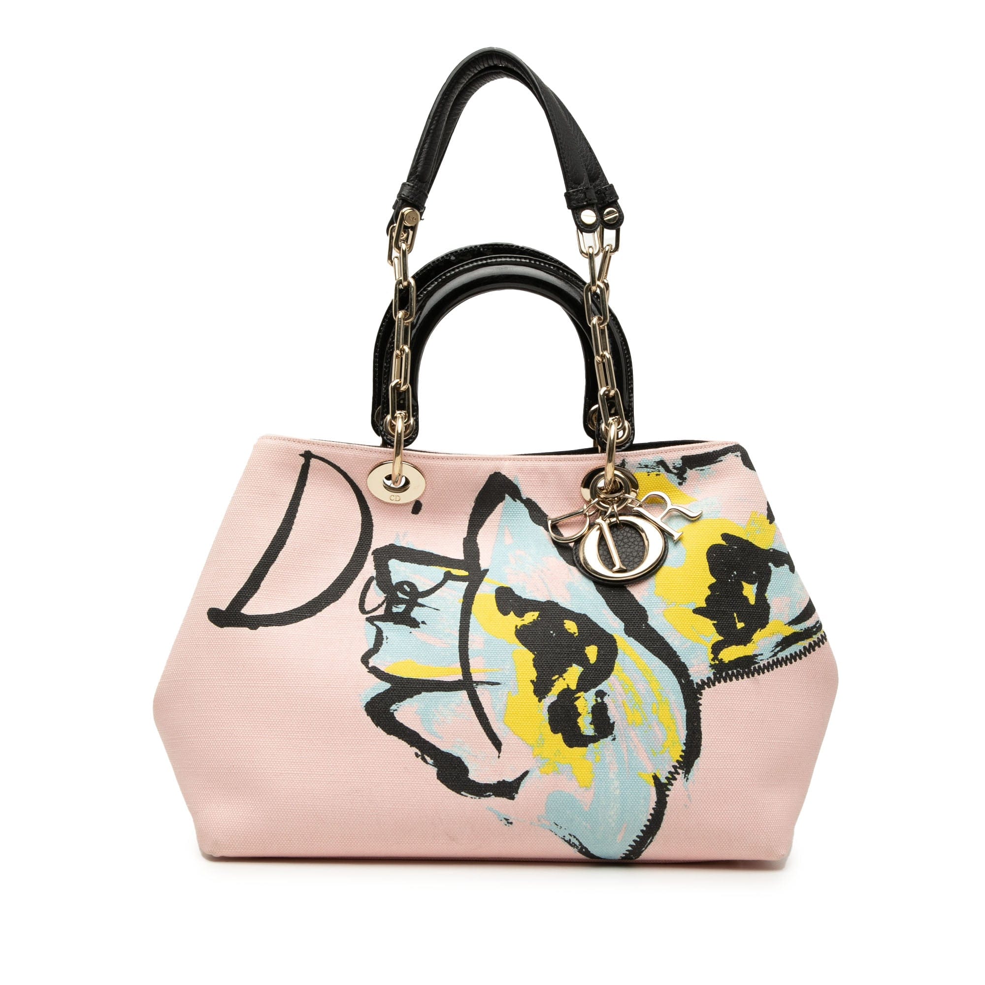 Dior Limited Edition Medium Canvas Floral Printed Diorissimo Satchel