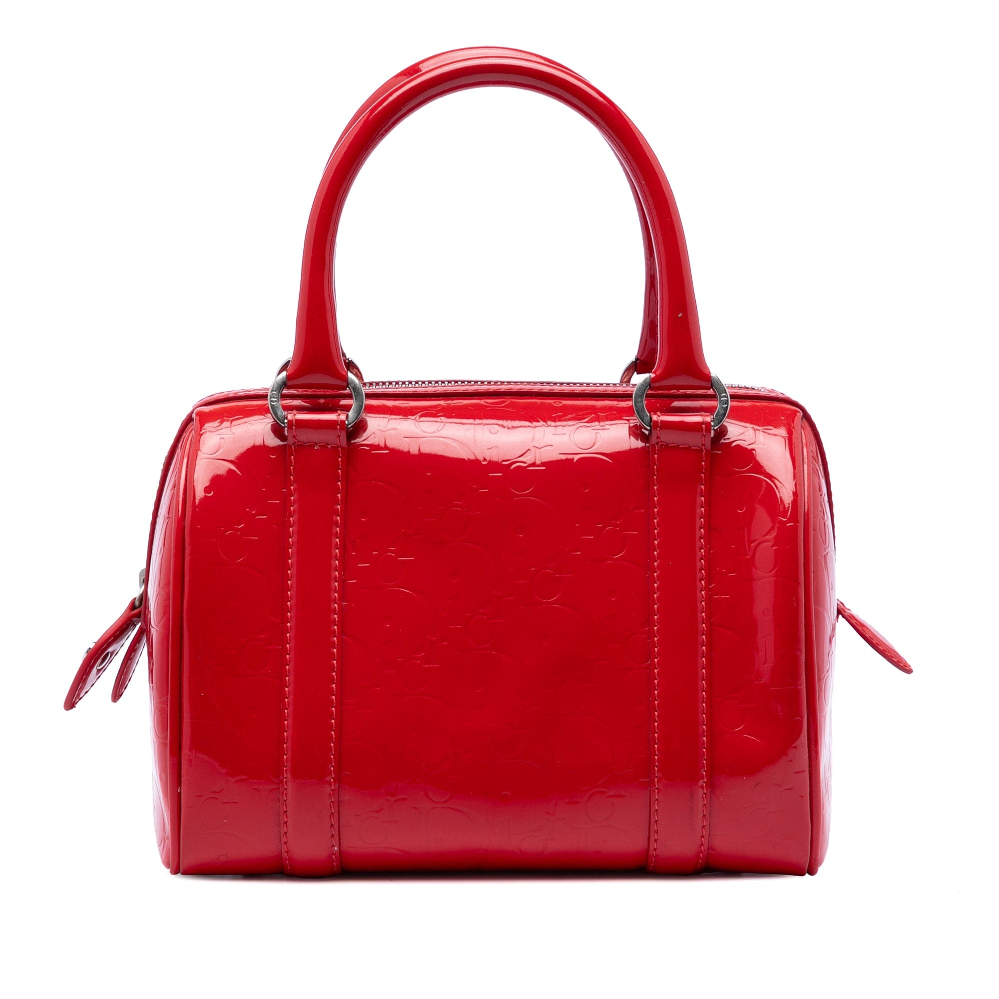Dior Oblique Patent Boston Bag