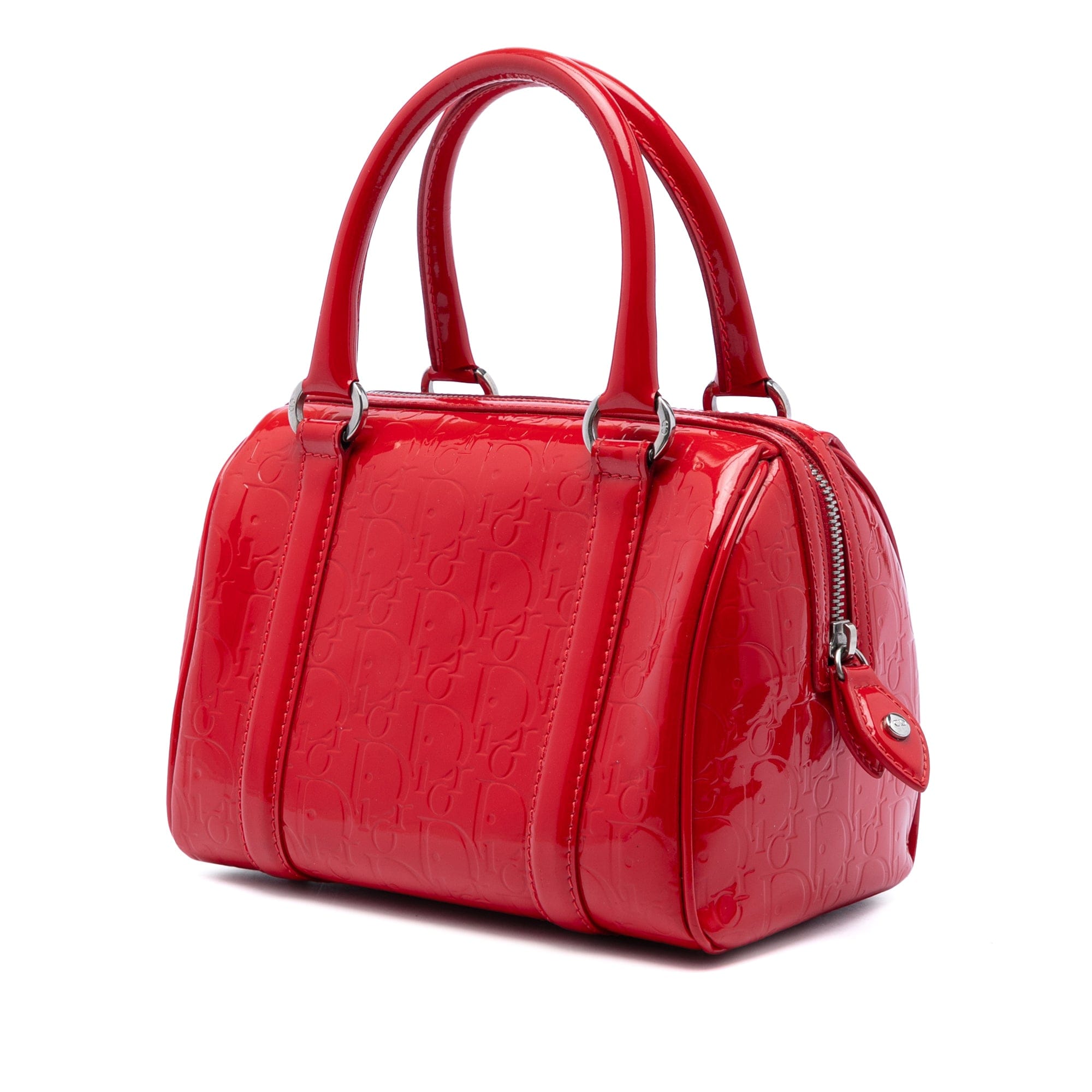 Dior Oblique Patent Boston Bag