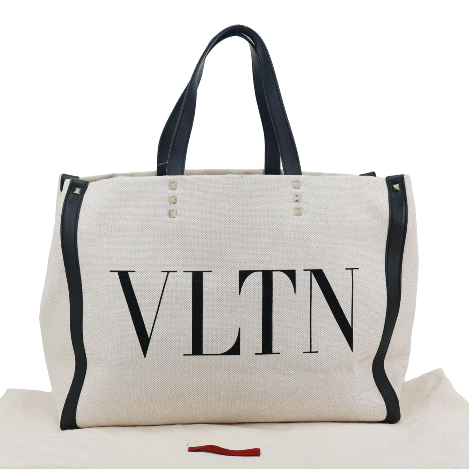 VALENTINO GARAVANI VLNT Small Canvas Tote Bag White