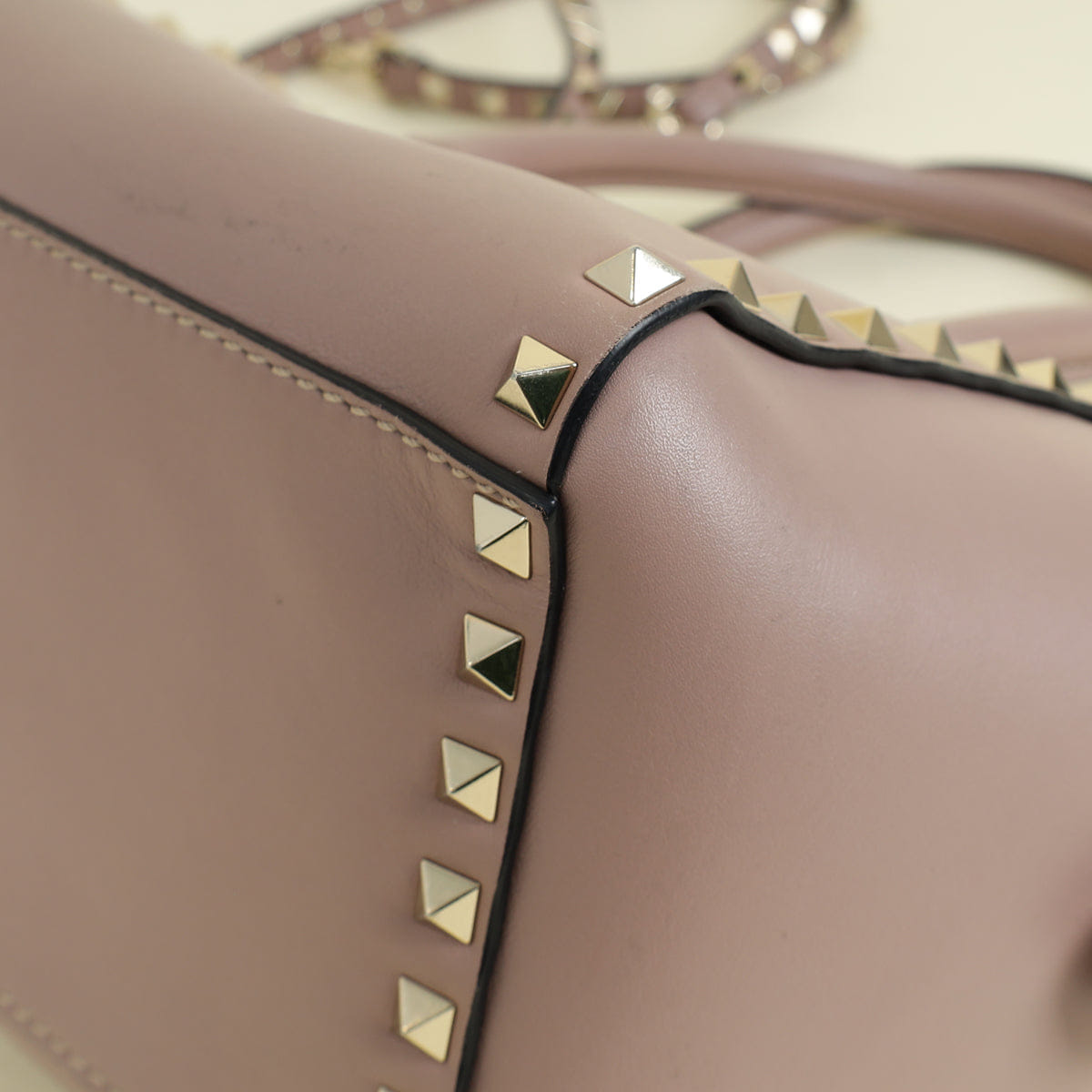 Valentino Poudre Rockstud Double Handle Tote Small Bag