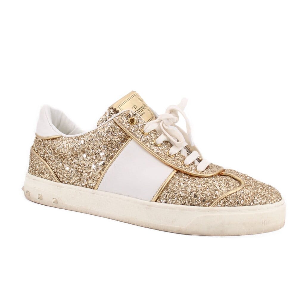 Valentino GLITTER SNEAKERS WHITE 38 EU | 7.5 US