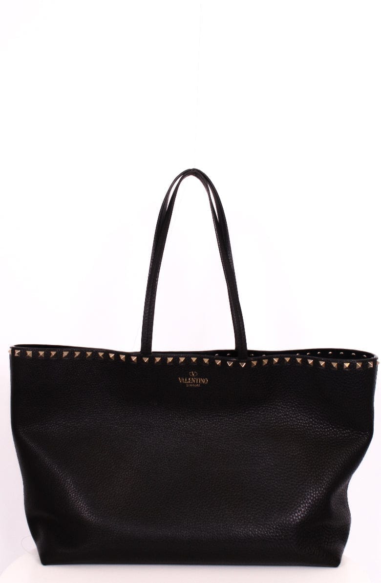 Valentino Rockstud tote black grained large