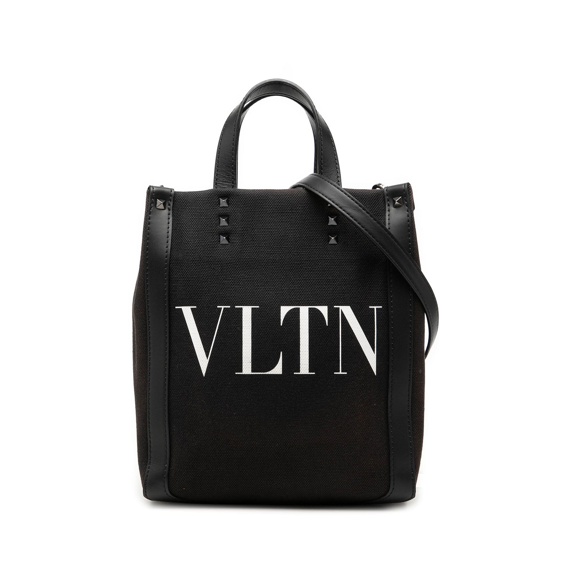 Valentino Mini Canvas Rockstud VLTN Tote