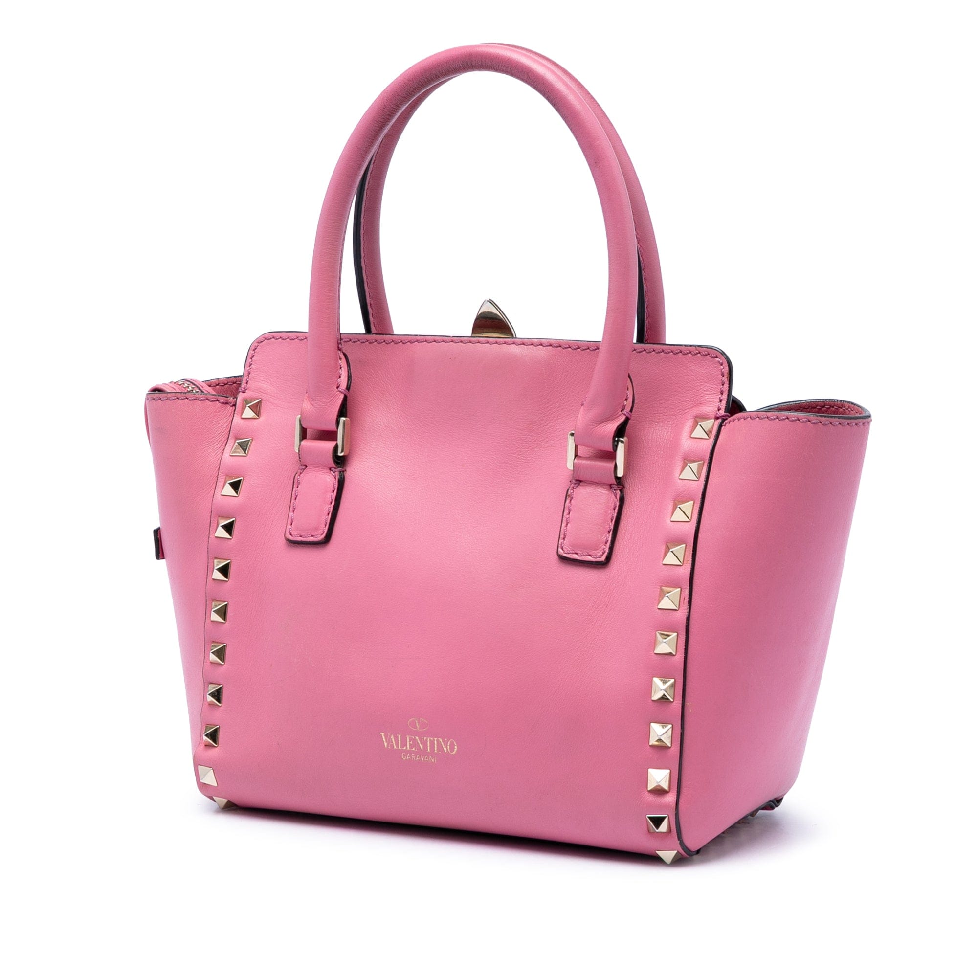 Valentino Mini Leather Rockstud Double Handle Tote