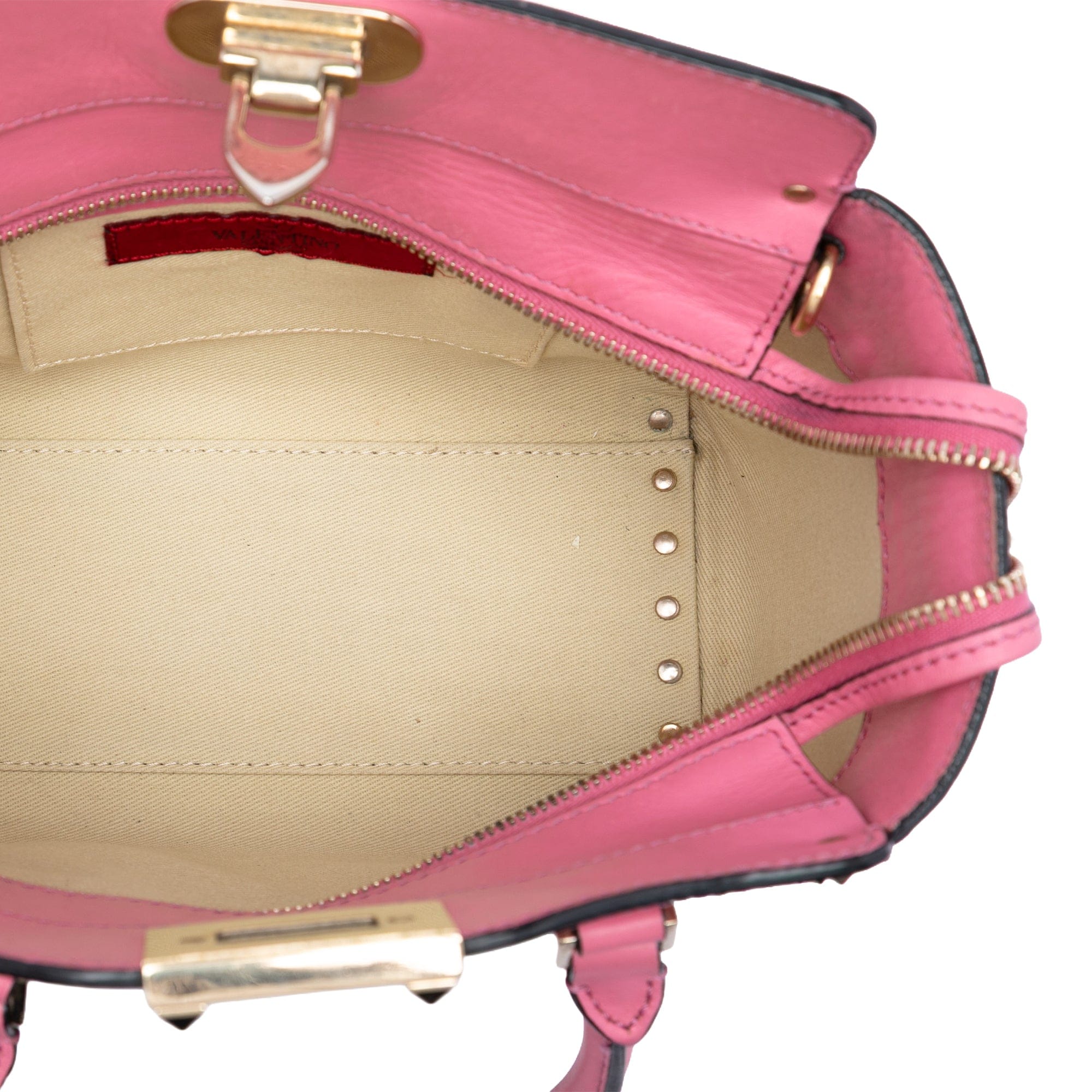 Valentino Mini Leather Rockstud Double Handle Tote