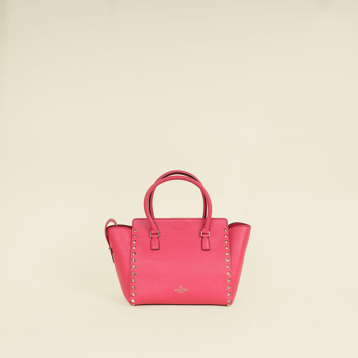 Valentino Fuchsia Rockstud Handle Tote Bag