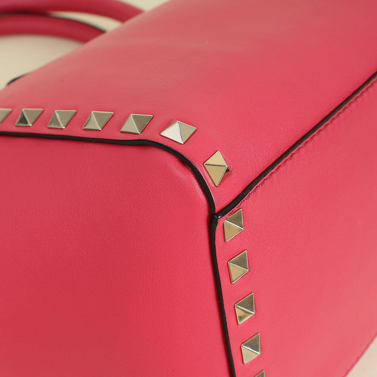 Valentino Fuchsia Rockstud Handle Tote Bag