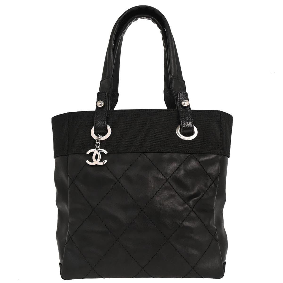 Chanel 2012 - 2013 Black Canvas Paris - Biarritz Tote PM Handbag