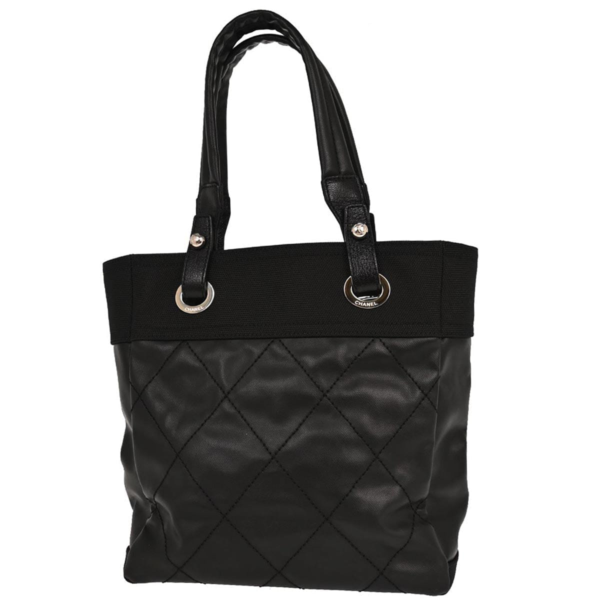 Chanel 2012 - 2013 Black Canvas Paris - Biarritz Tote PM Handbag