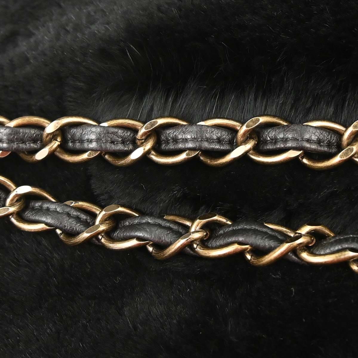 Chanel 2000 - 2001 Black Lapin Fur Tote Handbag