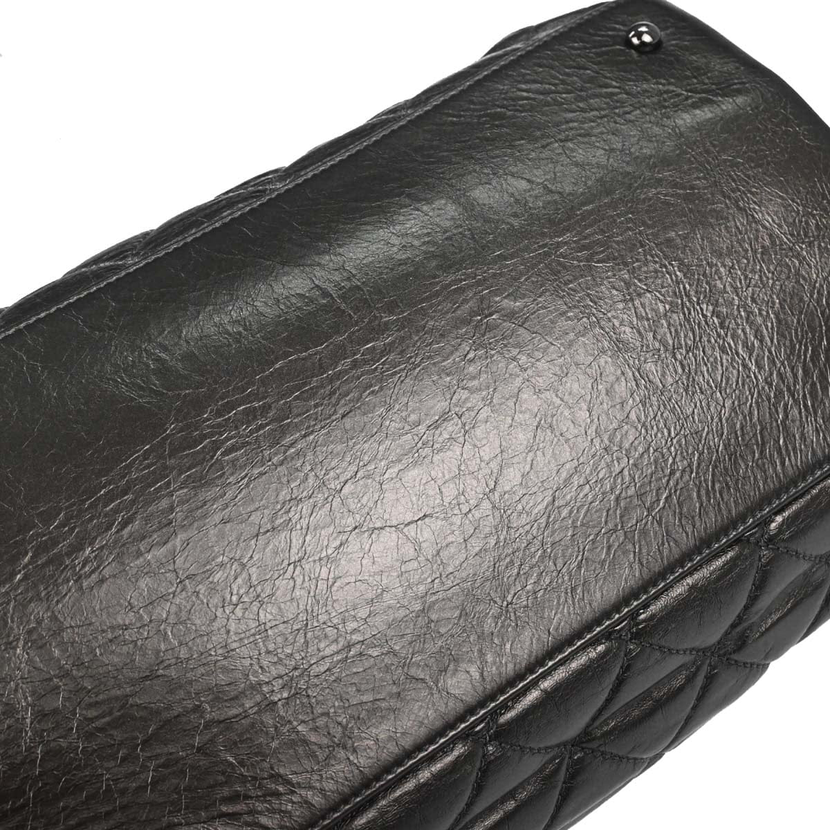 Chanel 2010 - 2011 Metallic Gray Calfskin Chain Me Tote Handbag