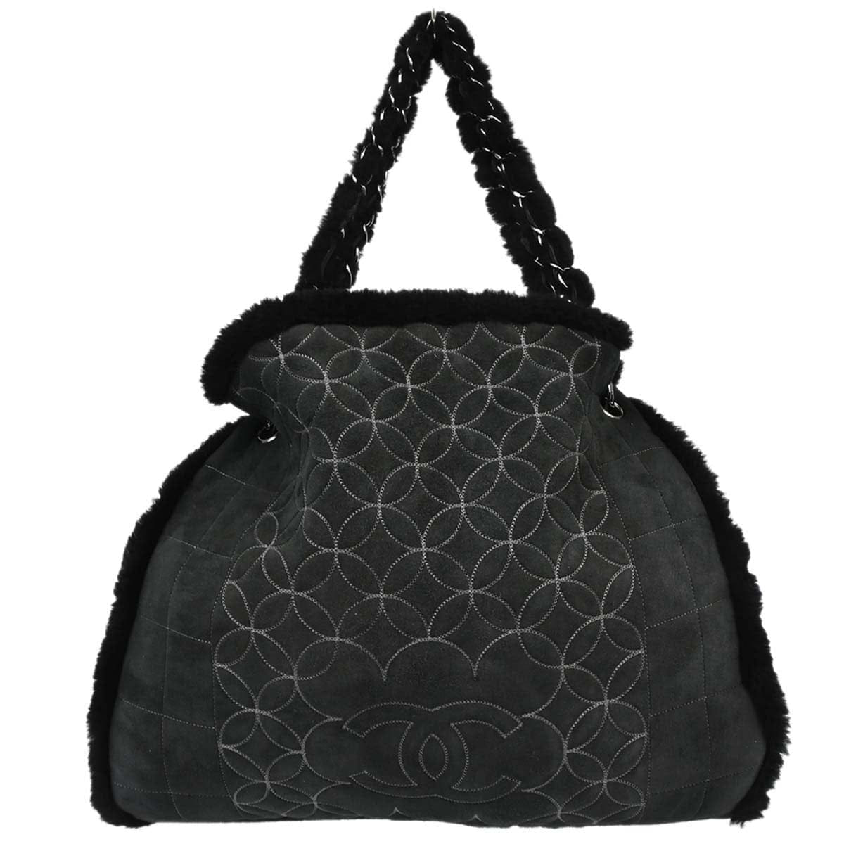 Chanel 2005 - 2006 Black Mouton Choco Bar Tote Handbag