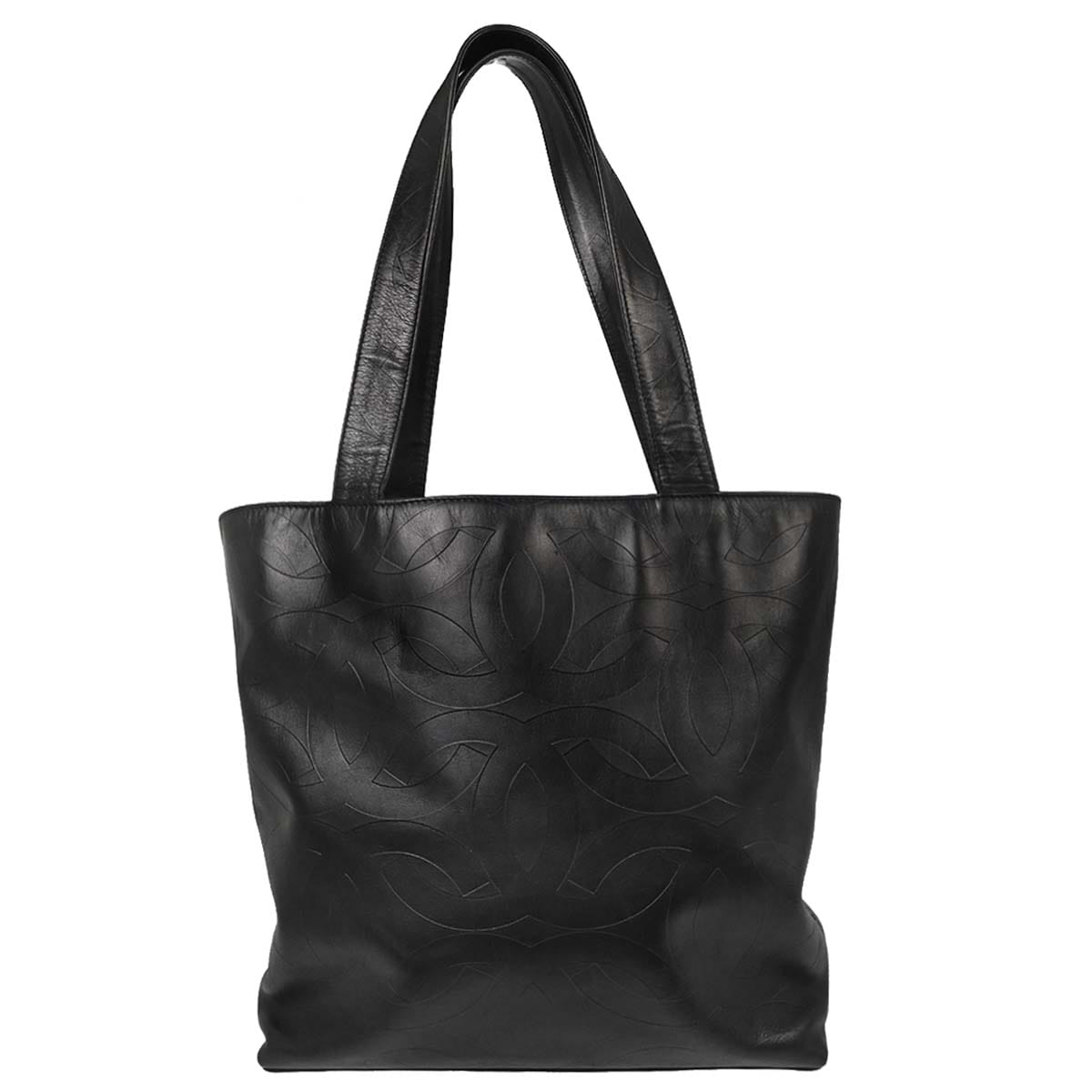 Chanel 2000 - 2002 Black Lambskin Tote Handbag